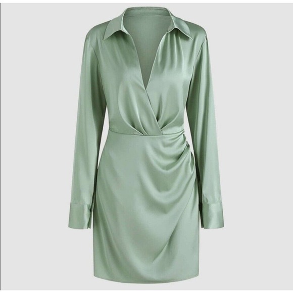 Cider Dresses & Skirts - Dirty Martini Long Sleeve Pale Green Mini Dress by Cider Women's Size Large